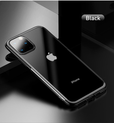 Силиконови гърбове Силиконови гърбове за Apple Iphone Луксозен силиконов гръб ТПУ BASEUS Premium Shining Case за Apple iPhone 11 Pro 5.8 прозрачен с черен кант
